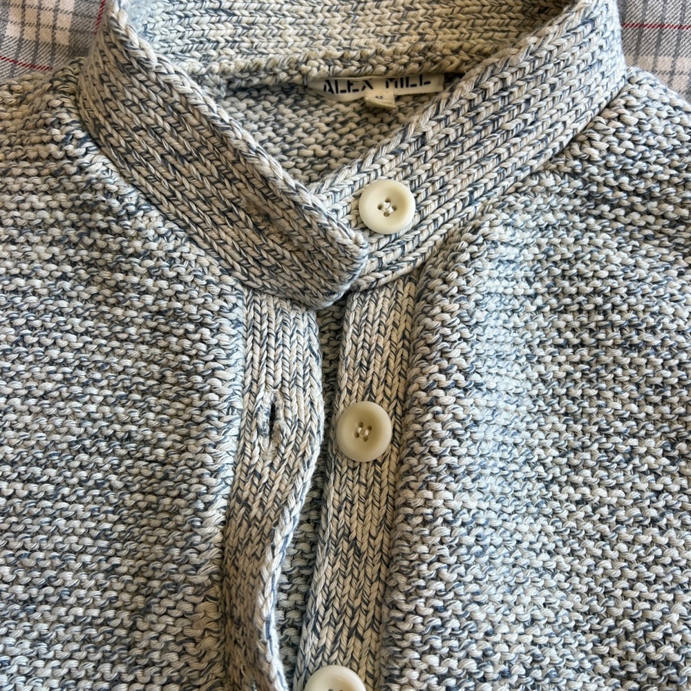 Alex Mill Nico Chunky Cardigan in Upcycled Yarn in Natural